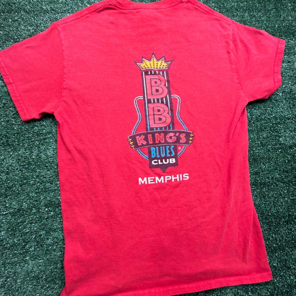 VTG Y2K style BB King's Blues Club Memphis T-Shirt Mens Small Red Graphic Tee